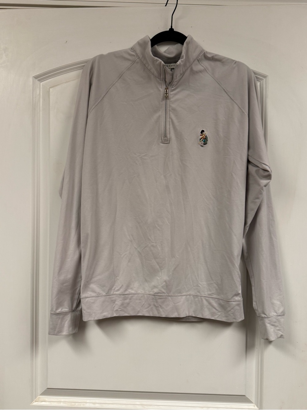 Holderness & Bourne Men’s S Gray Performance 1/4 Zip Golf Pullover Bagpiper